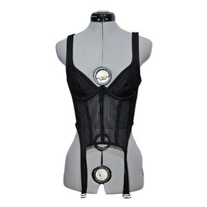 White Fox Women's SIZE S Sexy Lingerie Goth Bustier Corset Top in Black